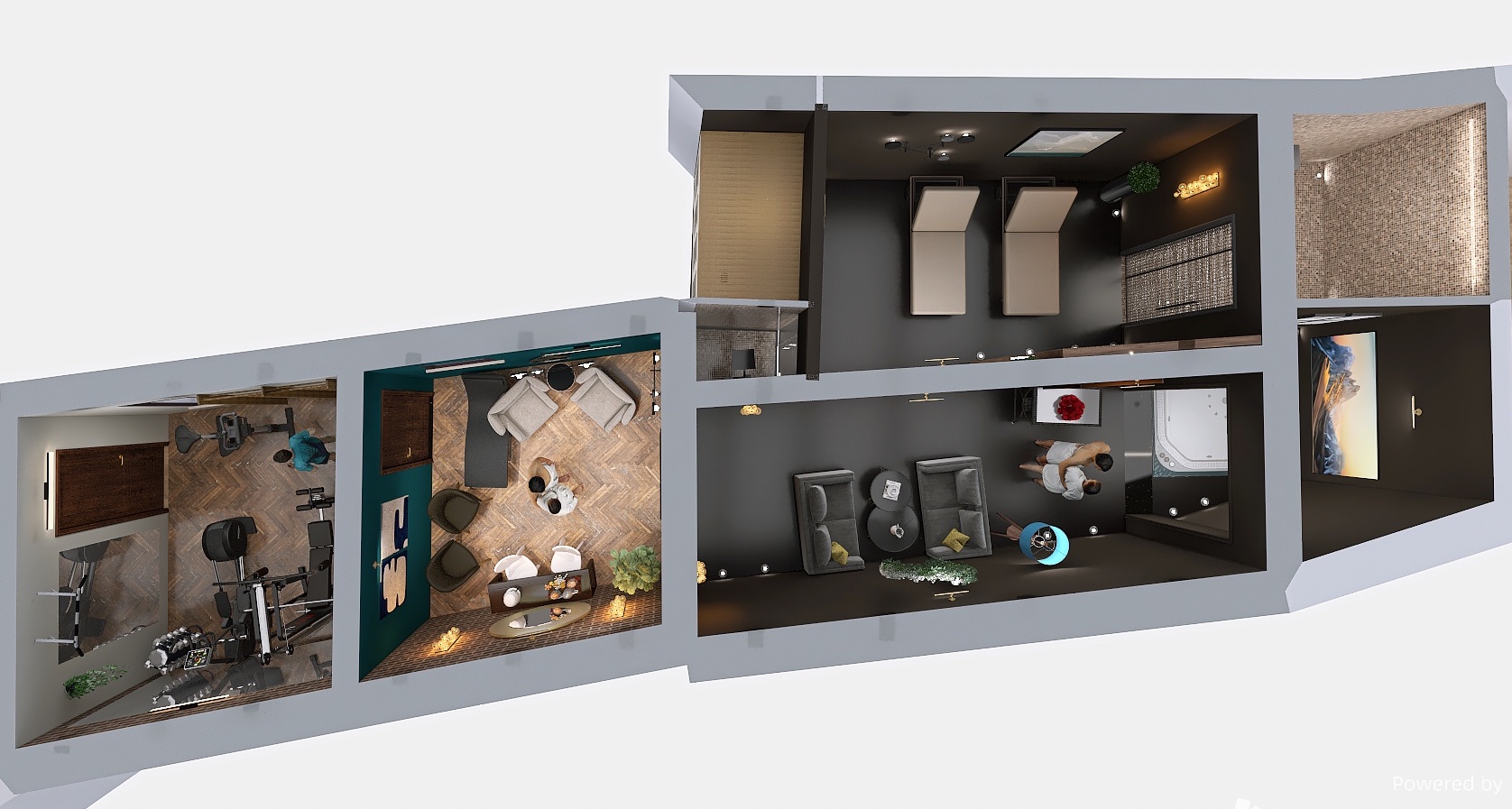 Planimetria piano seminterrato SPA e Palestra