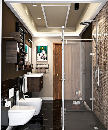 Bagno con doccia a filo