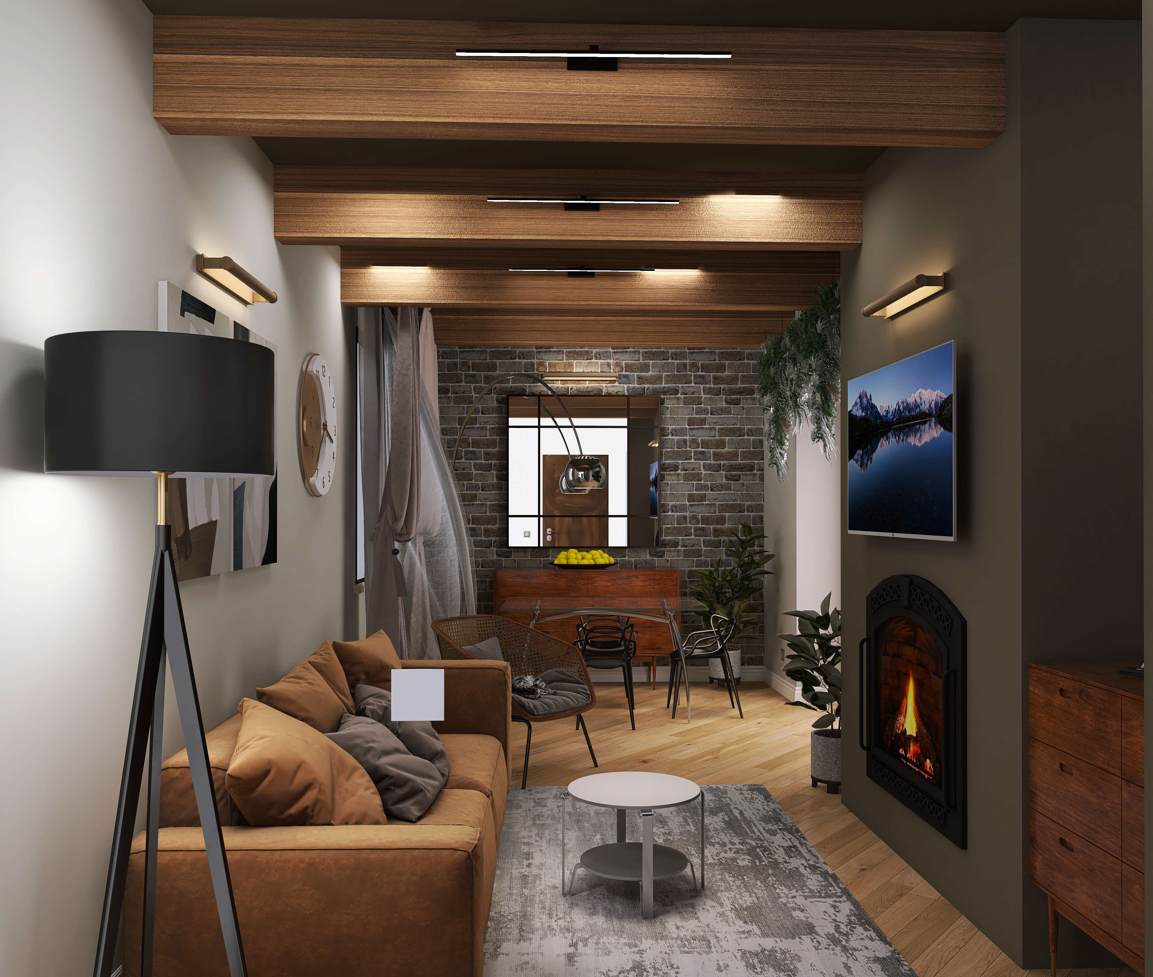 Soggiorno con camino